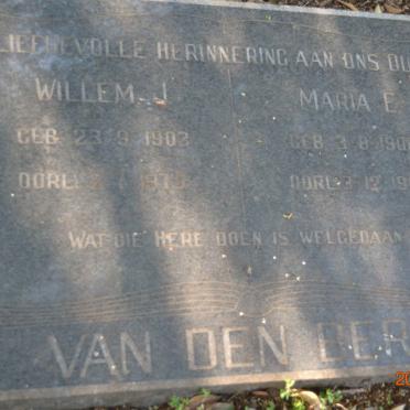 BERG Willem J., van den 1903-1975 &amp; Maria E. 1906-1964