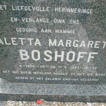 BOSHOFF Aletta Margaretha 1908-1993