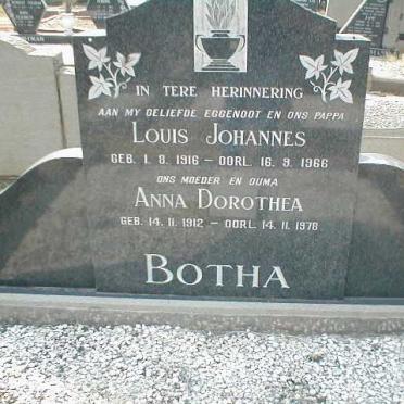 BOTHA Louis Johannes 1916-1966 &amp; Anna Dorothea 1912-1978