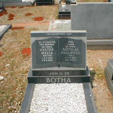 BOTHA Nicolas Philippus 1915-1990 &amp; Hester Maria 1923-1983