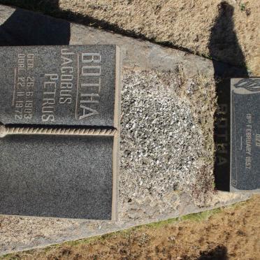 BOTHA Jacobus Petrus 1903-1972 &amp; Leah Margrate 1910-1957