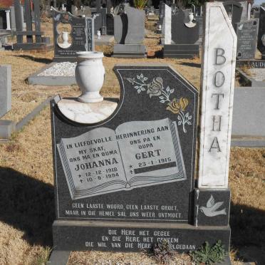 BOTHA Gert 1915- &amp; Johanna 1918-1994