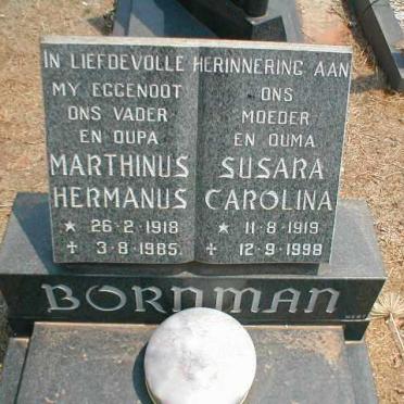 BORNMAN Marthinus Hermanus 1918-1985 &amp; Susara Carolina 1919-1998