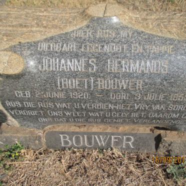 BOUWER Johannes Hermanus 1920-1953