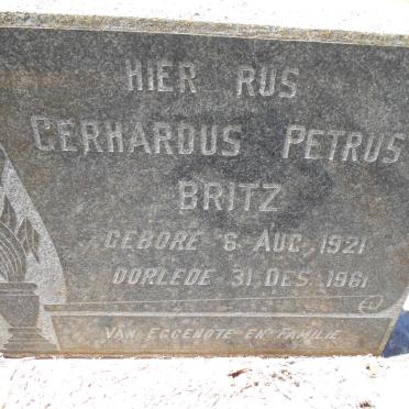 BRITZ Gerhardus Petrus 1921-1961