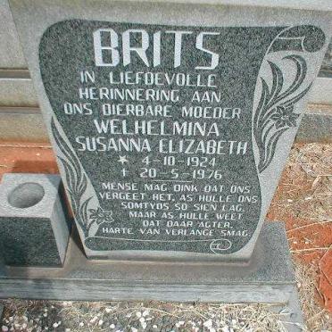 BRITS Welhelmina Susanna Elizabeth 1924-1976