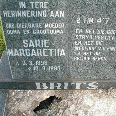 BRITS Sarie Margaretha 1898-1990