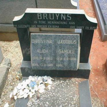 BRUYNS Jacobus Samuel 1898-  &amp; Christina Alida 1902-1969