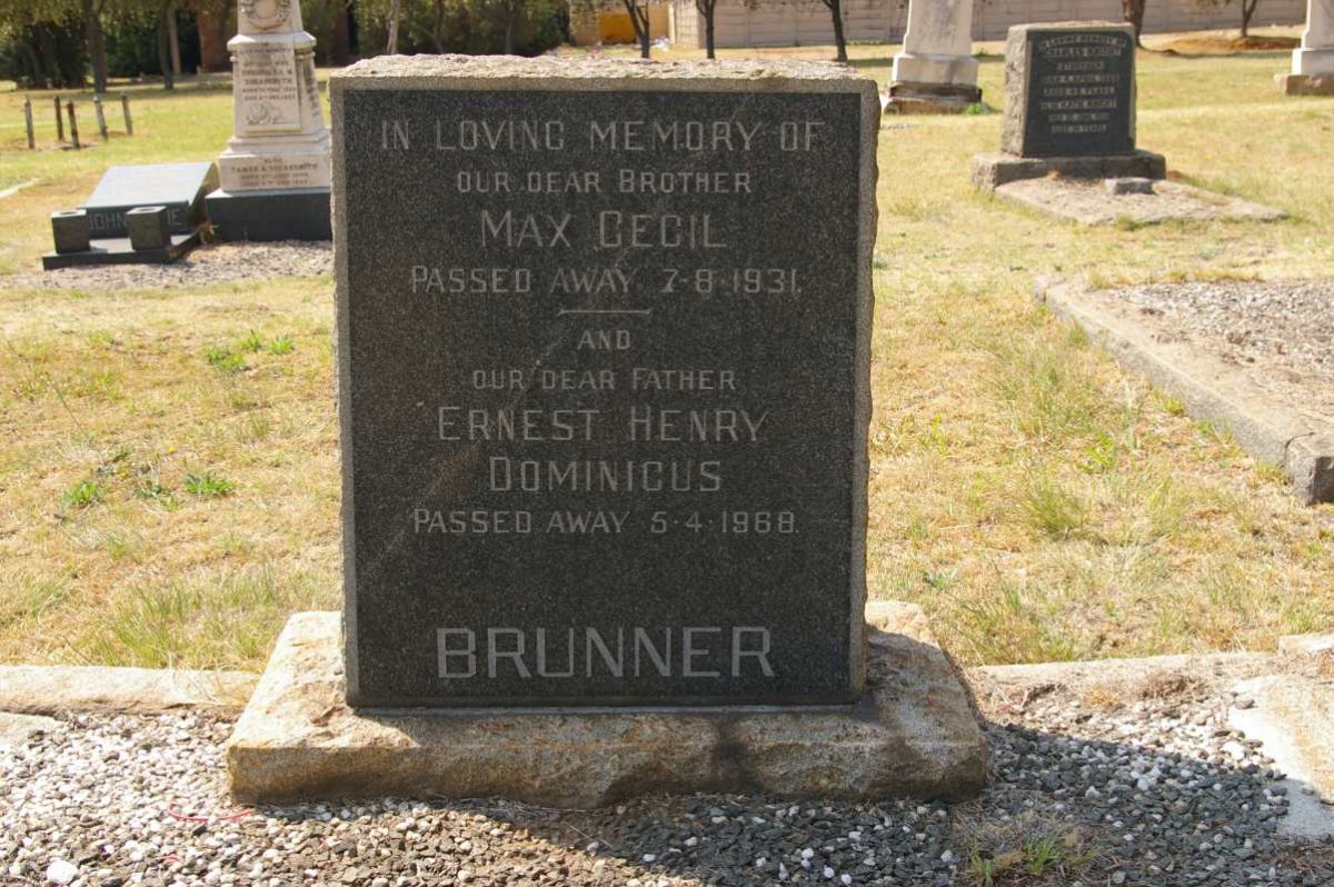 BRUNNER Ernest Henry Dominicus -1968 :: BRUNNER Max Cecil -1931