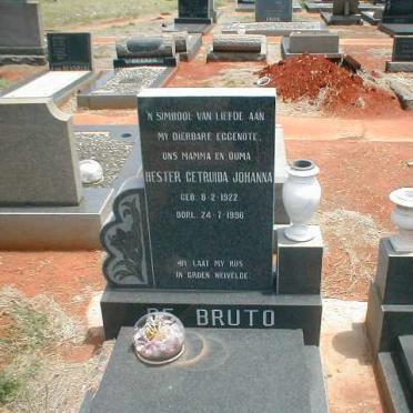 BRUTO Hester Getruida Johanna, de 1922-199?