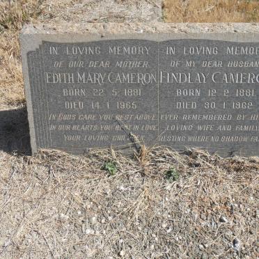 CAMERON Findlay 1881-1962 &amp; Edith Mary 1881-1965