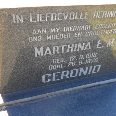 CERONIO Marthina E.M. 1918-1975