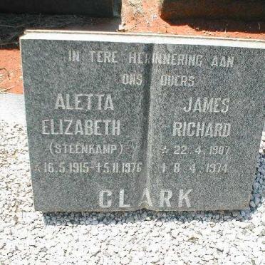 CLARK James Richard 1907-1974 &amp; Aletta Elizabeth STEENKAMP 1915-1976