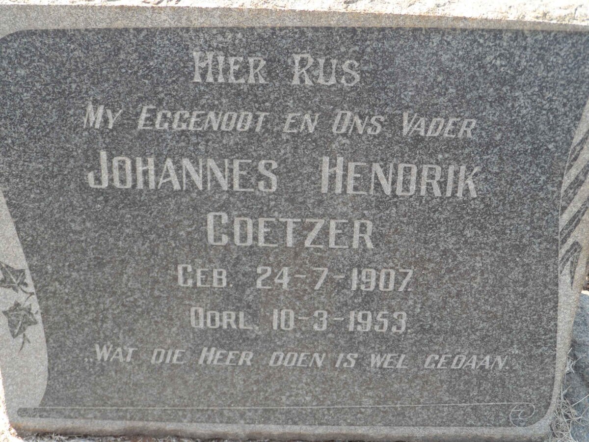 COETZER Johannes Hendrik 1907-1953