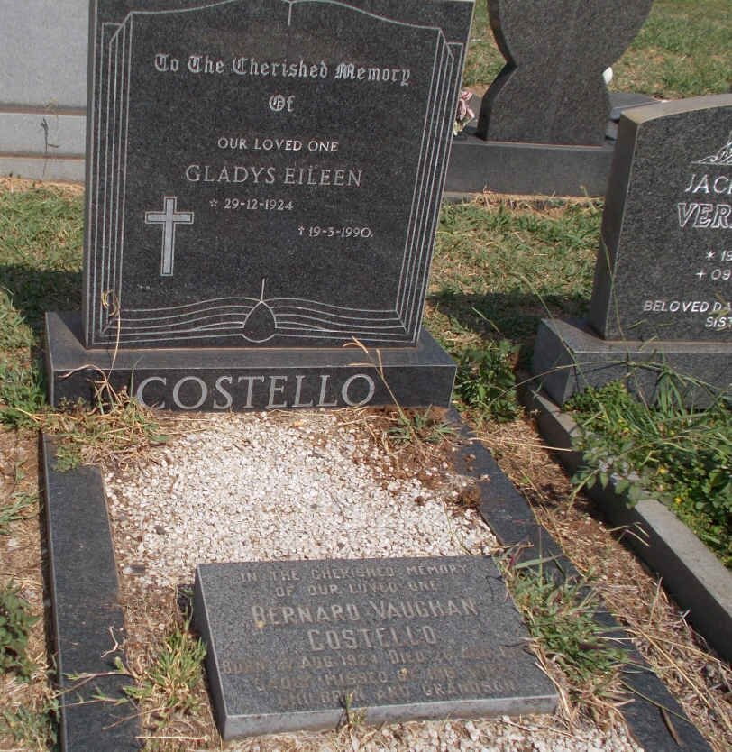 COSTELLO Bernard Vaughan 1924-19?? &amp; Gladys Eileen 1924-1990