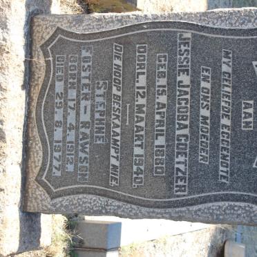 COETZER Jessie Jacoba 1880-1940 :: FOSTER-RAWSON Stephné 1912-1977