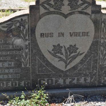 COETZEE Jan Ignatius 1918-1962 &amp; G.G.W. 1918-1990