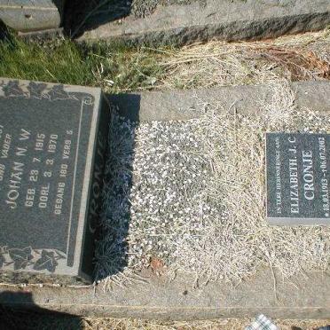 CRONJE Johan N.W. 1915-1970 &amp; Elizabeth J.C. 1913-2002