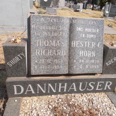 DANNHAUSER Hester C. nee HORN 1930-1999 :: DANNHAUSER Thomas Richard 1950-1994