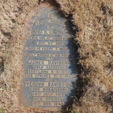 DAVIDSON James 1879-1935 :: DAVIDSON Verdun 1916-1949 :: DAVIDSON Mona G. -1919