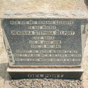 DELPORT Hendrika Stephina nee BOTHA 1888-1941