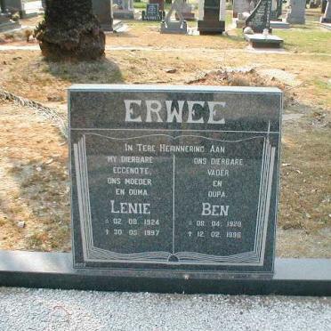 ERWEE Ben 1920-1998 &amp; Lenie 1924-1997