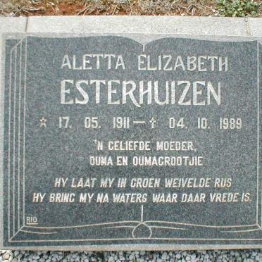 ESTERHUIZEN Aletta Elizabeth 1911-1989