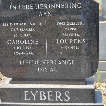 EYBERS Lourens 1929- &amp; Caroline 1931-1986