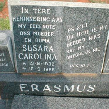 ERASMUS Susara Carolina 1932-1989