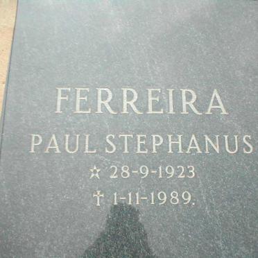 FERREIRA Paul Stephanus 1923-1989