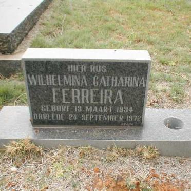 FERREIRA Wilhelmina Catharina 1934-1972