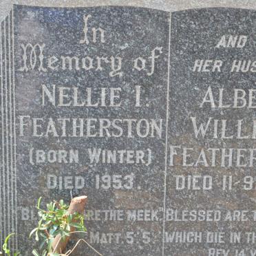 FEATHERSTON Albert William -1958 &amp; Nellie I. WINTER -1953