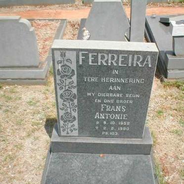 FERREIRA Frans Antonie 1952-1980