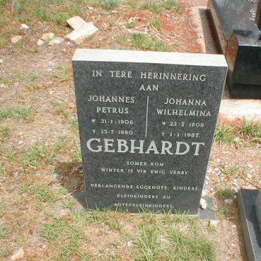 GEBHARDT Johannes Petrus 1906-1980 &amp; Johanna Wilhelmina 1908-1987