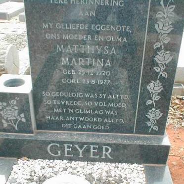 GEYER Matthysa Martina  1920-1977