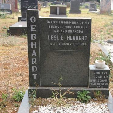 GEBHARDT Leslie Herbert 1920-1981
