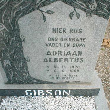 GIBSON Adriaan Albertus 1926-1989