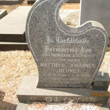 GLOY Matthys Johannes Heunes 1961-1987