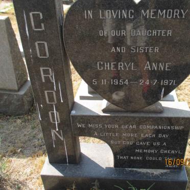 GORDON Cheryl Anne 1954-1971