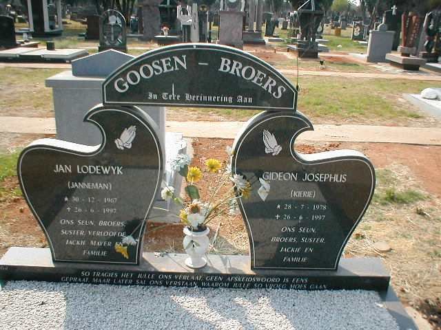 GOOSEN Jan Lodewyk 1967-1997 :: GOOSEN Gideon Josephus 1978-1997