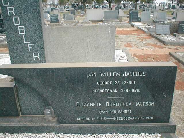 GROBLER Jan Willem Jacobus 1911-1966 &amp; Elizabeth Dorothea Watson VAN DER SANDT 1915-1978