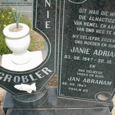 GROBLER Jan Abraham 1947- &amp; Janie Adriana 1947-1991