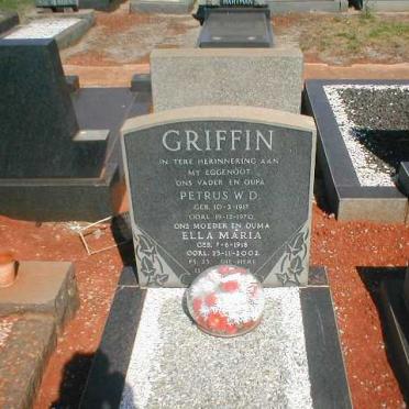 GRIFFIN Petrus W.D. 1917-1970 &amp; Ella Maria 1918-2002