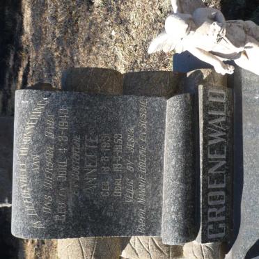 GROENEWALD Baba 1948-1948 :: GROENEWALD Annette 1951-1953