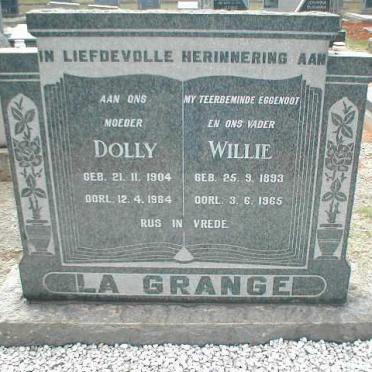 GRANGE Willie, la 1893-1965 &amp; Dolly 1904-1984