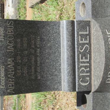 GRIESEL Abraham Jacobus 1914-1958