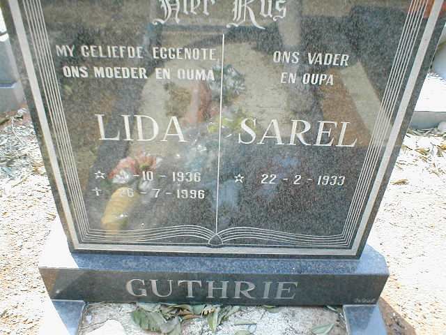 GUTHRIE Sarel 1933- &amp; Lida 1936-1996