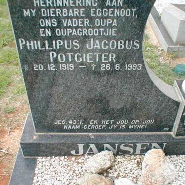 JANSEN Phillipus Jacobus Potgieter 1919-1993