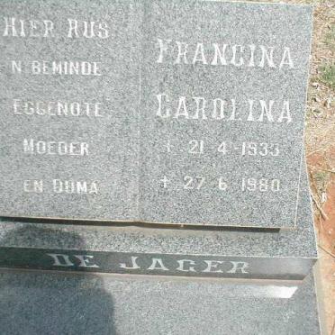 JAGER Francina Carolina, de 1933-1980