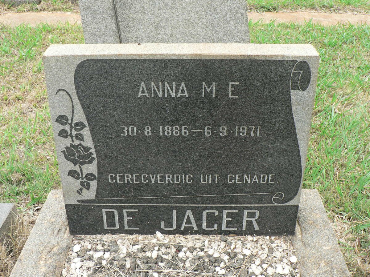JAGER Anna M.E., de 1886-1971